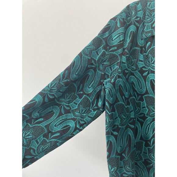 Draper & Damons 2X Exquisite Emerald Green Black All Embroidered Jacket - Picture 3 of 9